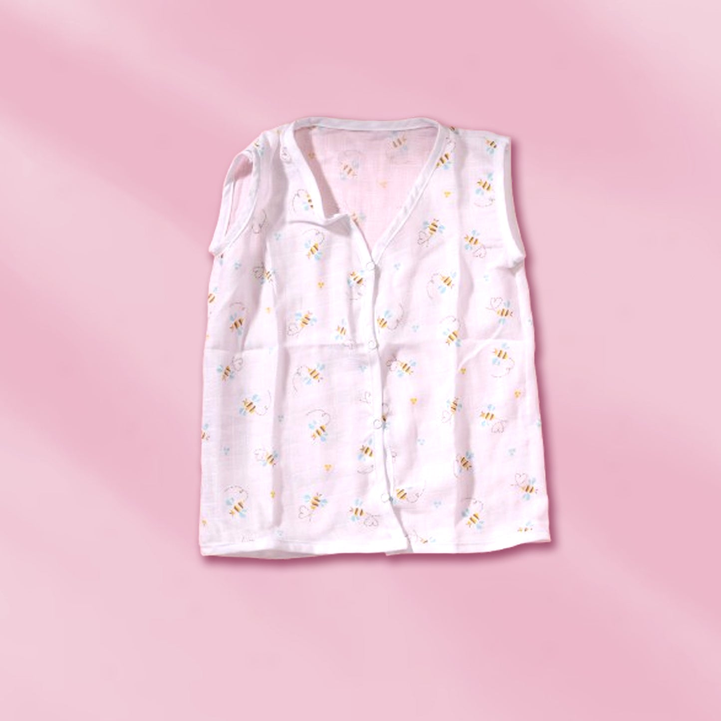 Muslin Sleeveless Jablas button